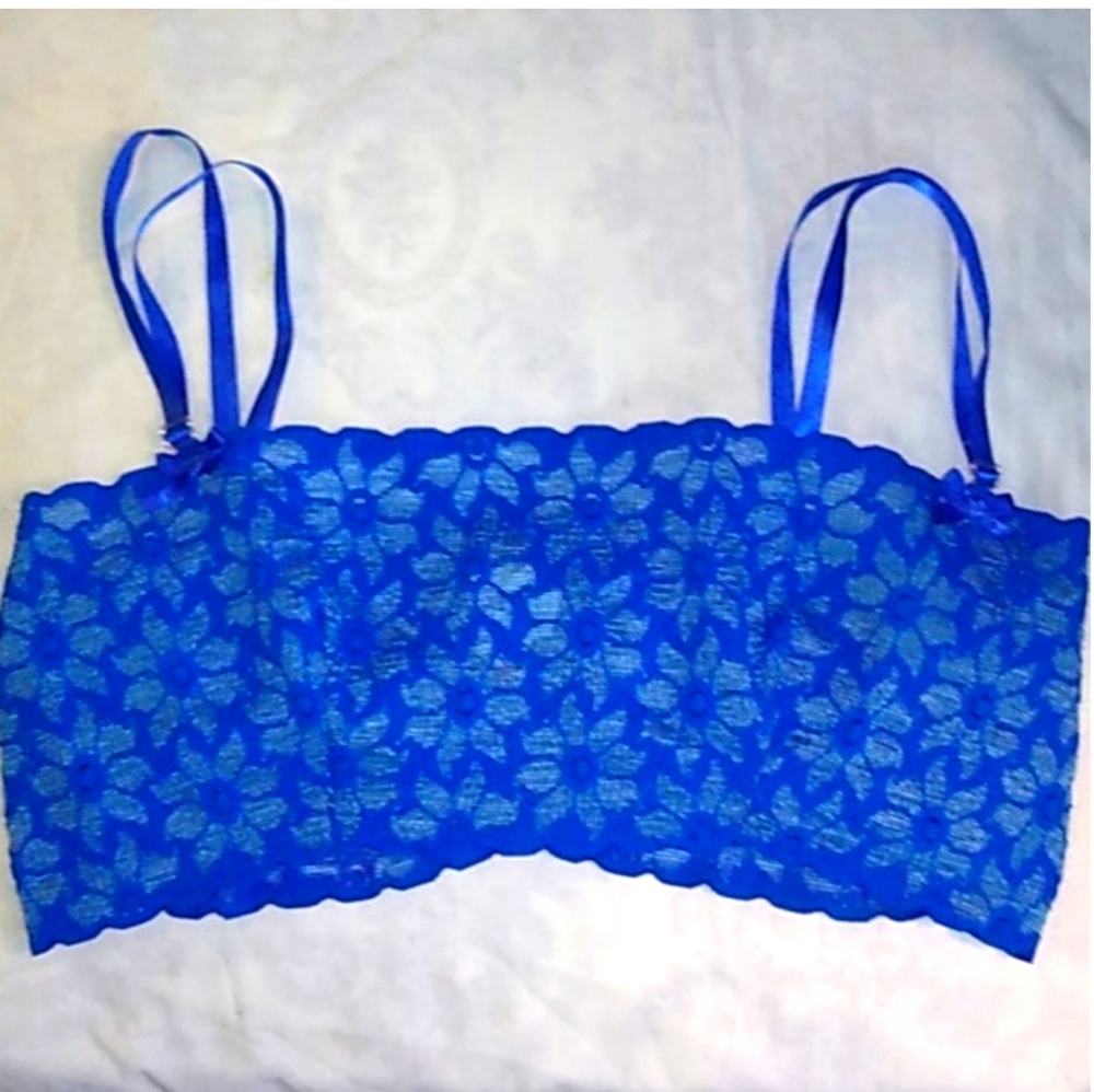 Risque Semi-Sheer Floral Mesh Bandeau Bralette